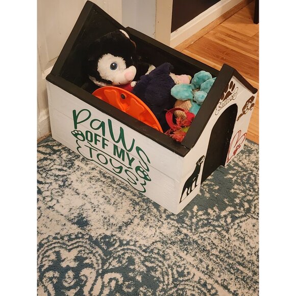 Personalized Dog Toy Storage Box - Designed from Reclaimed Wood - Picture 7 of 8